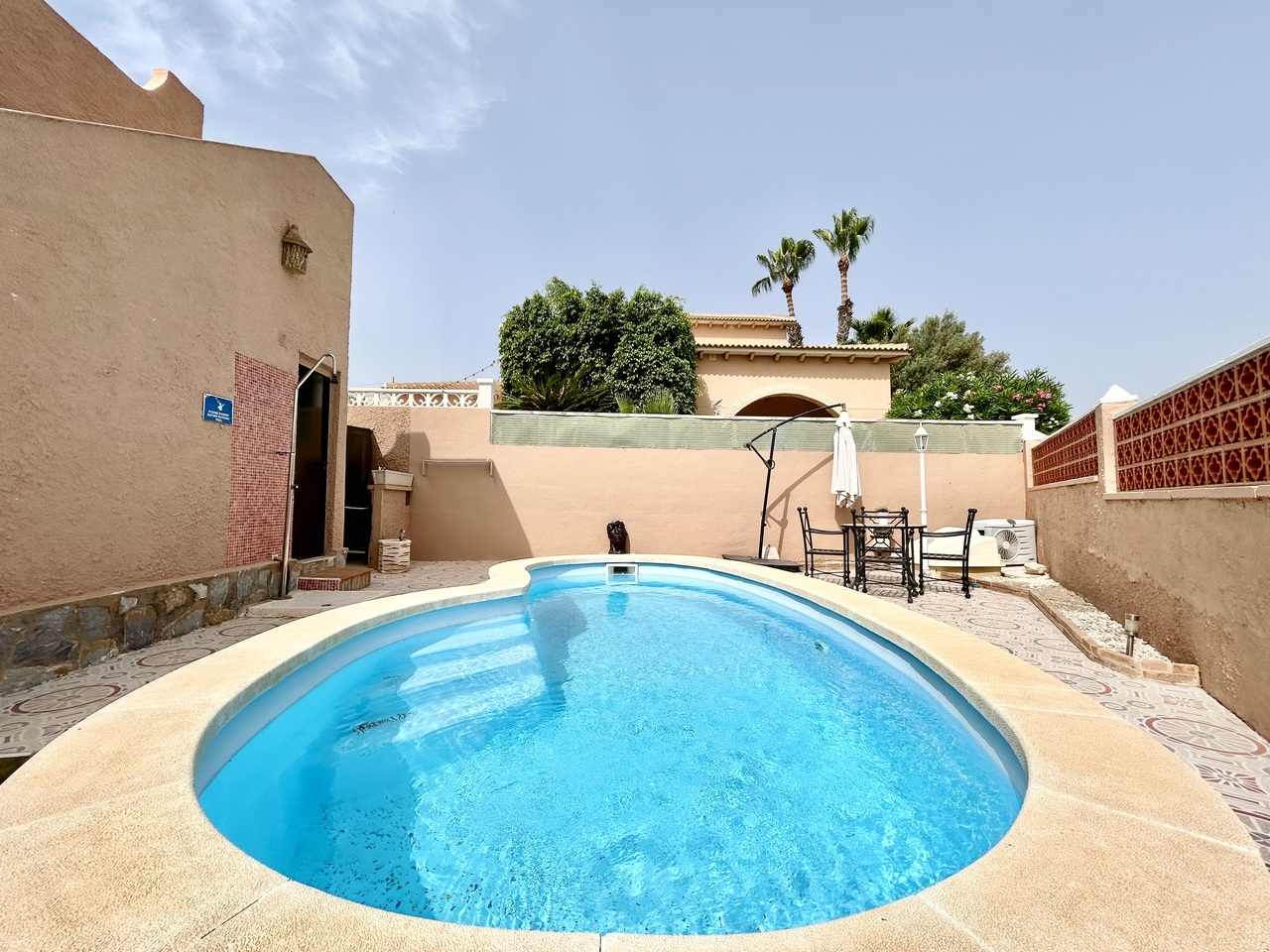 Pool area in bungalow for sale in Villamartin