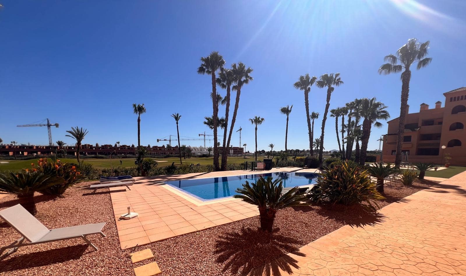 Pool area in apartment for sale in La Serena Golf