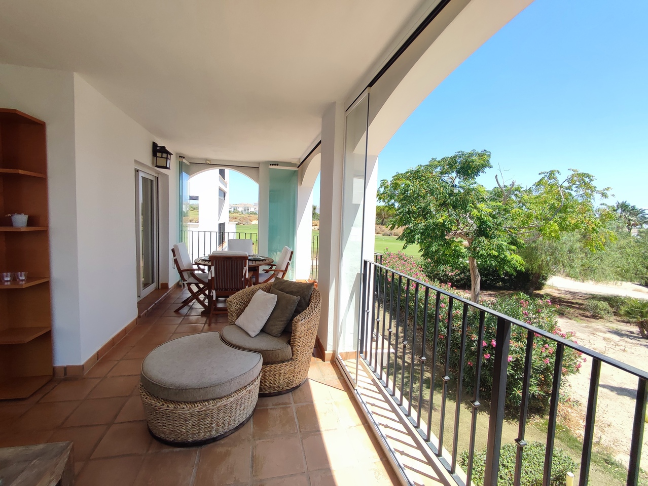 Terrace in apartment for sale in Hacienda Riquelme Golf Resort
