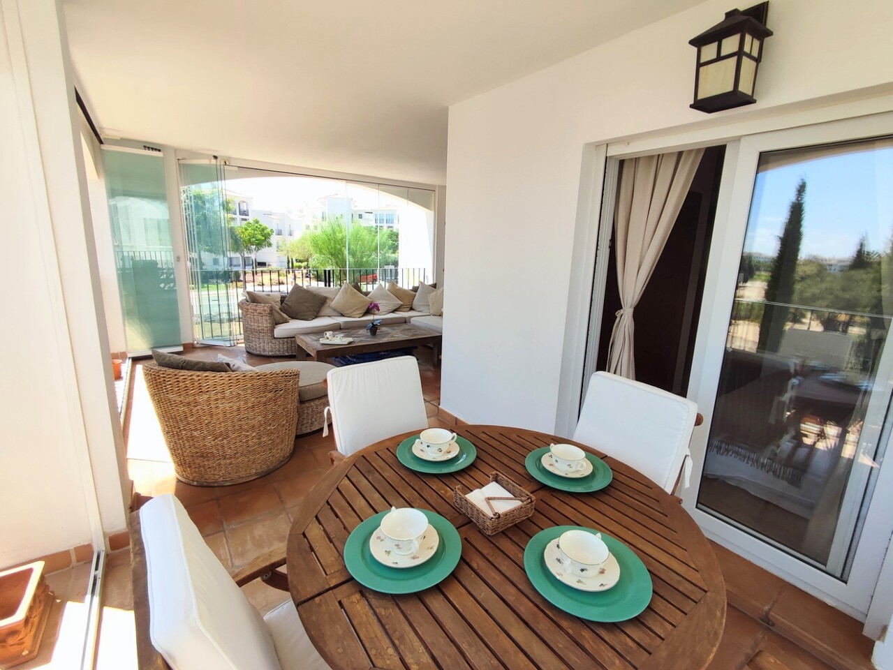 Garden in apartment for sale in Hacienda Riquelme Golf Resort