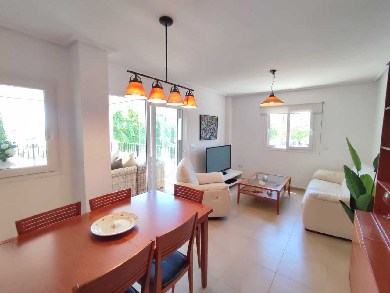 Terrace in apartment for sale in Hacienda Riquelme Golf Resort