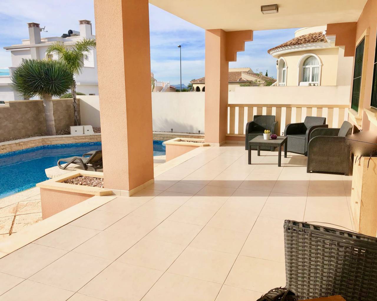 Pool area in villa for sale in Ciudad Quesada