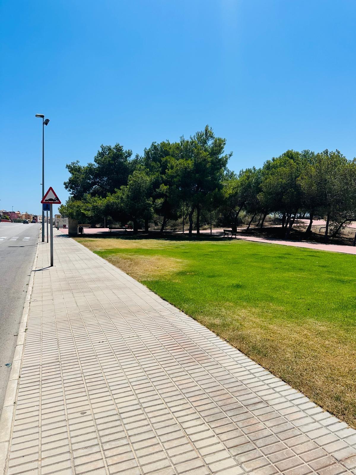 Pool area in bungalow for sale in Orihuela Costa