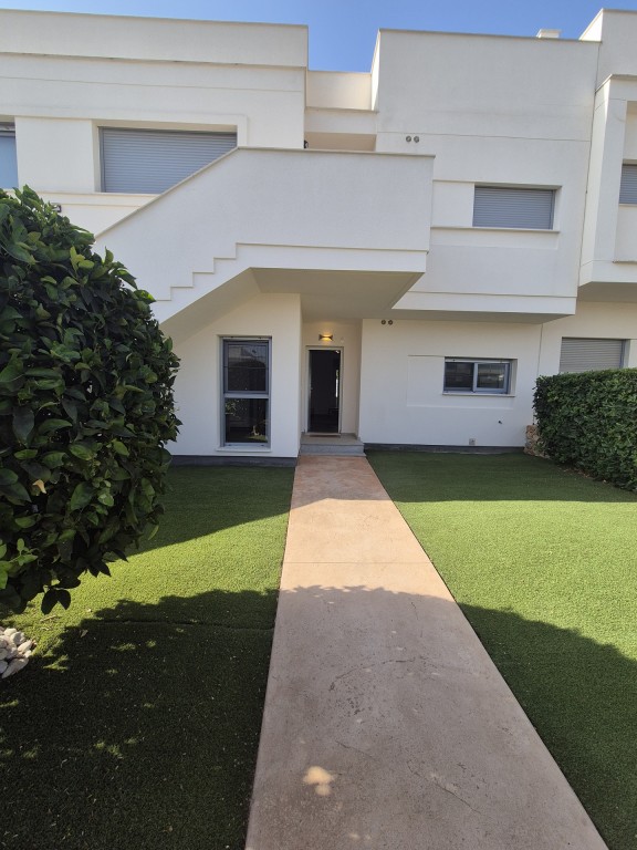 Pool area in bungalow for sale in Vistabella Golf Entre Naranjos