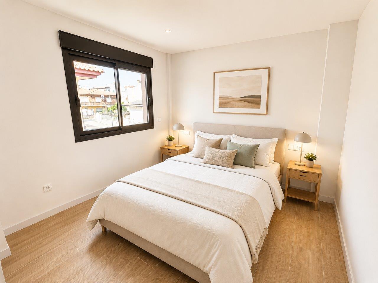 Master bedroom in villa for sale in Santiago de la Ribera