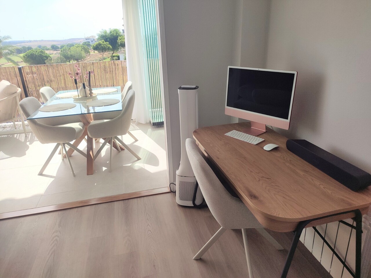 Garden in apartment for sale in Hacienda Riquelme Golf Resort