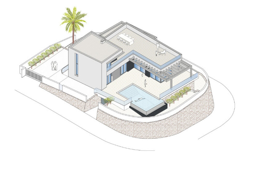 Luxury New-Build Villa with 360° Panoramic Views for Sale &10; &10; Located in a peaceful and exclusive residential area, this stunning newly built villa perfectly combines luxury, contemporary architecture, and a desirable south-facing orientation