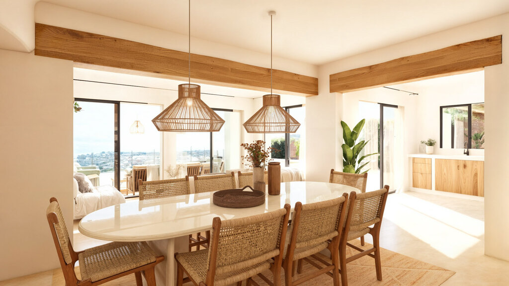 Living room in villa for sale in Moraira