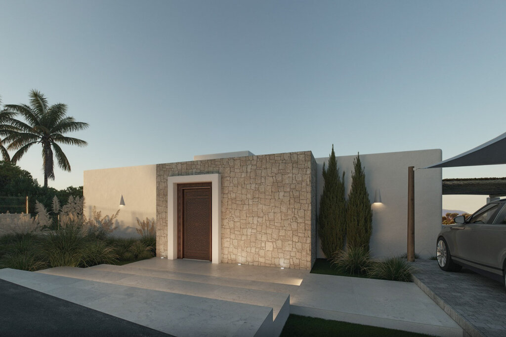 Modern, newly built villa currently under construction with panoramic sea views, located in the El Tesoro area of Moraira