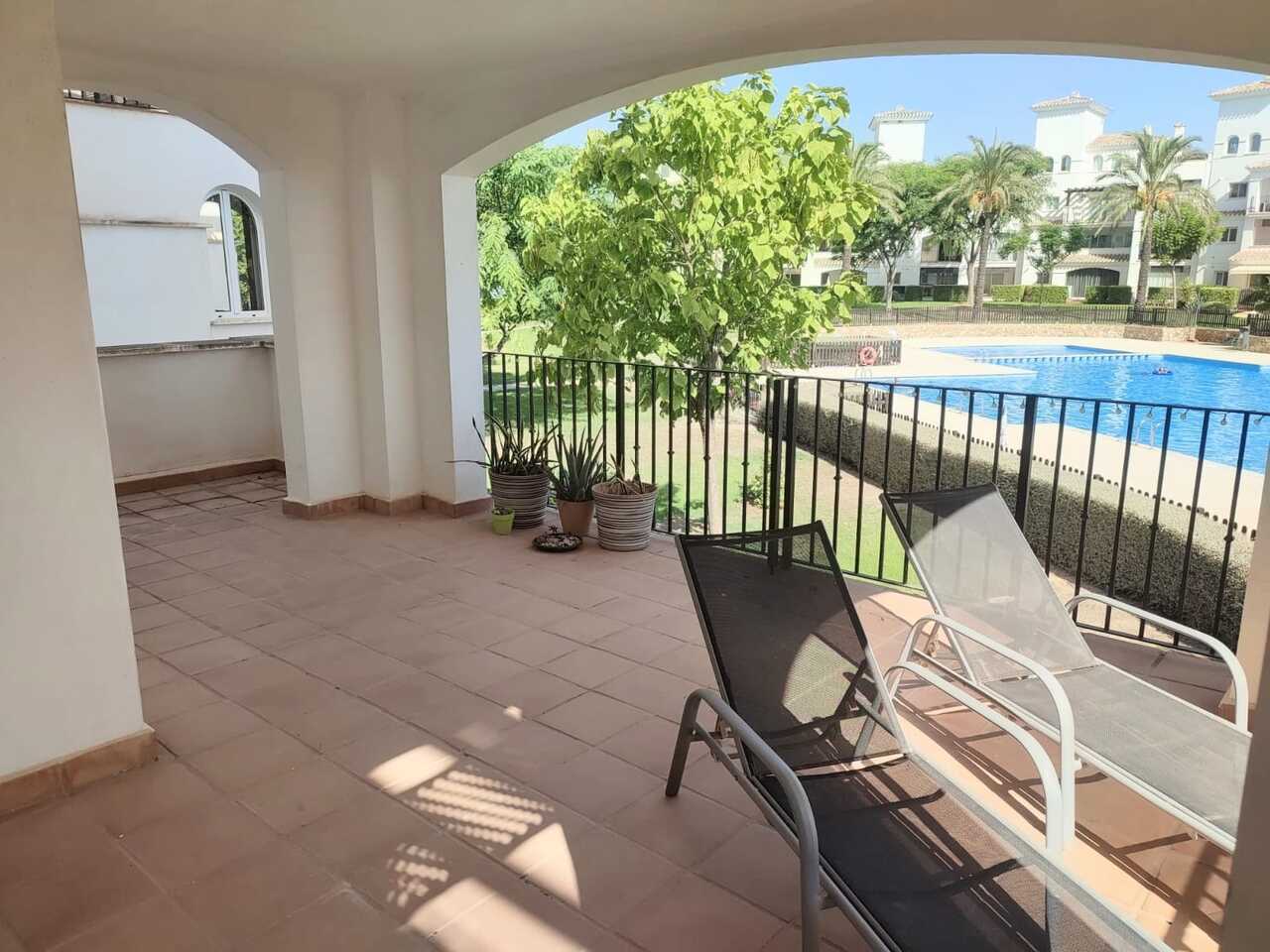 Terrace in apartment for sale in Hacienda Riquelme Golf Resort