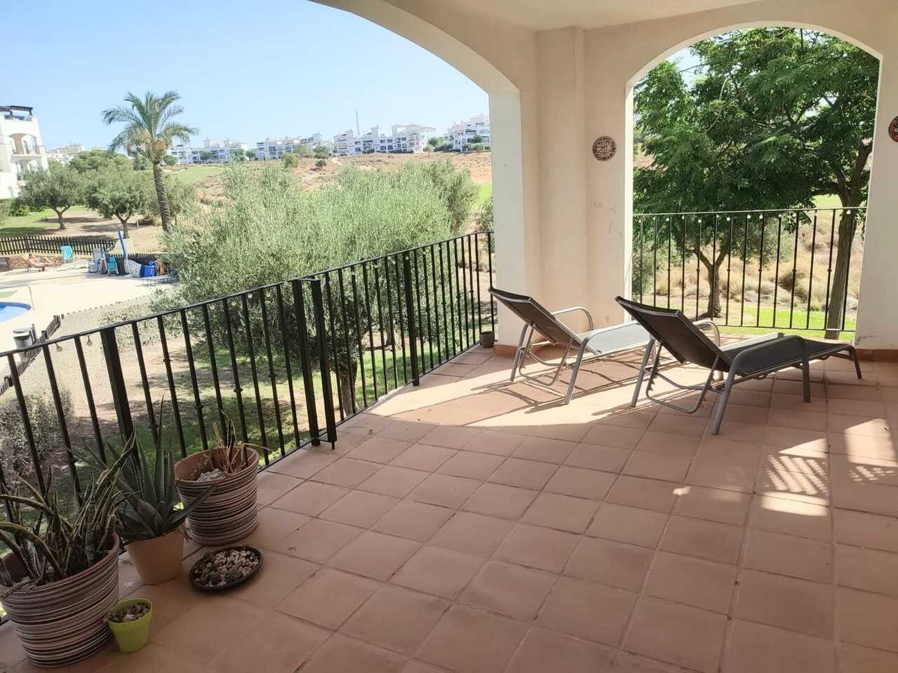 Garden in apartment for sale in Hacienda Riquelme Golf Resort