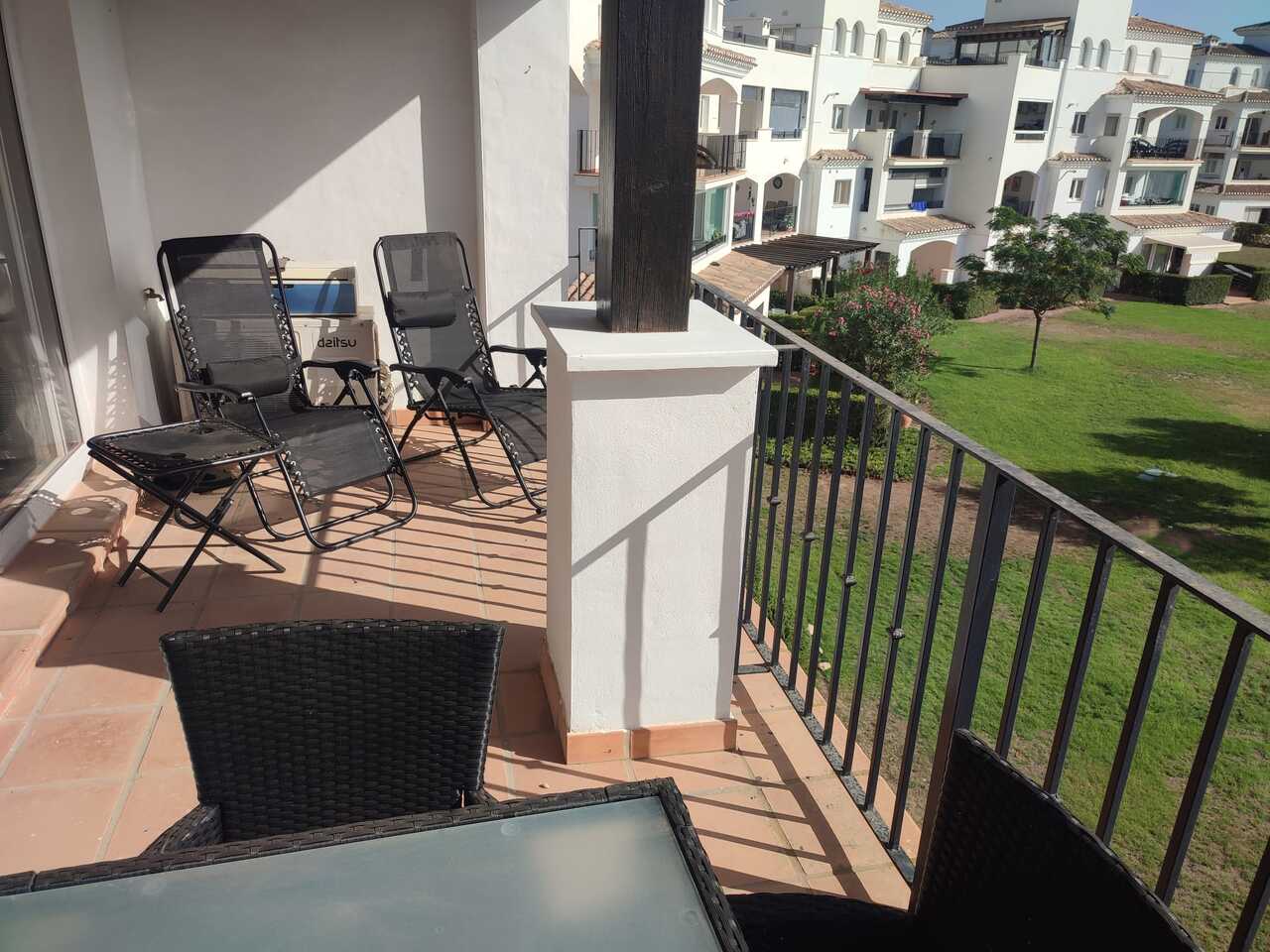 Garden in apartment for sale in Hacienda Riquelme Golf Resort