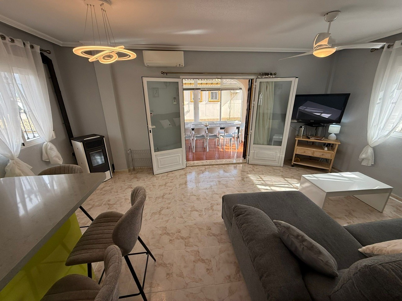 Pool area in villa for sale in Orihuela Costa