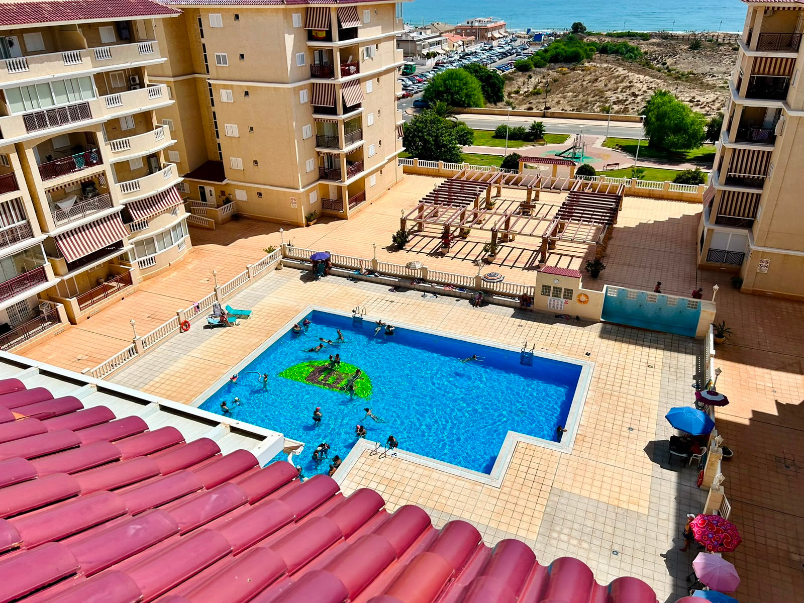 Pool area in apartment for sale in La Mata