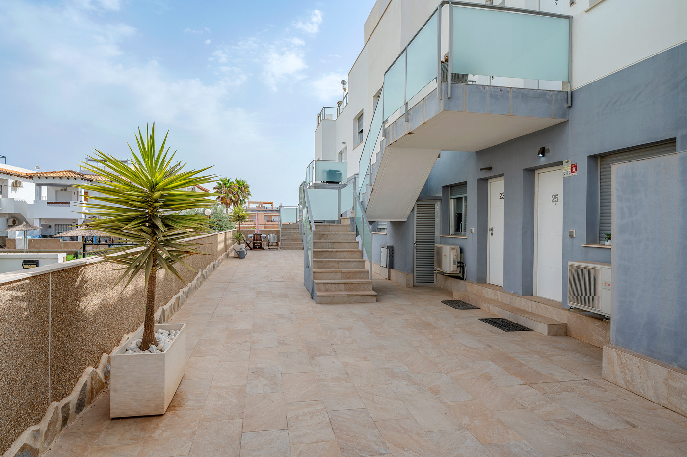 Pool area in bungalow for sale in Orihuela Costa