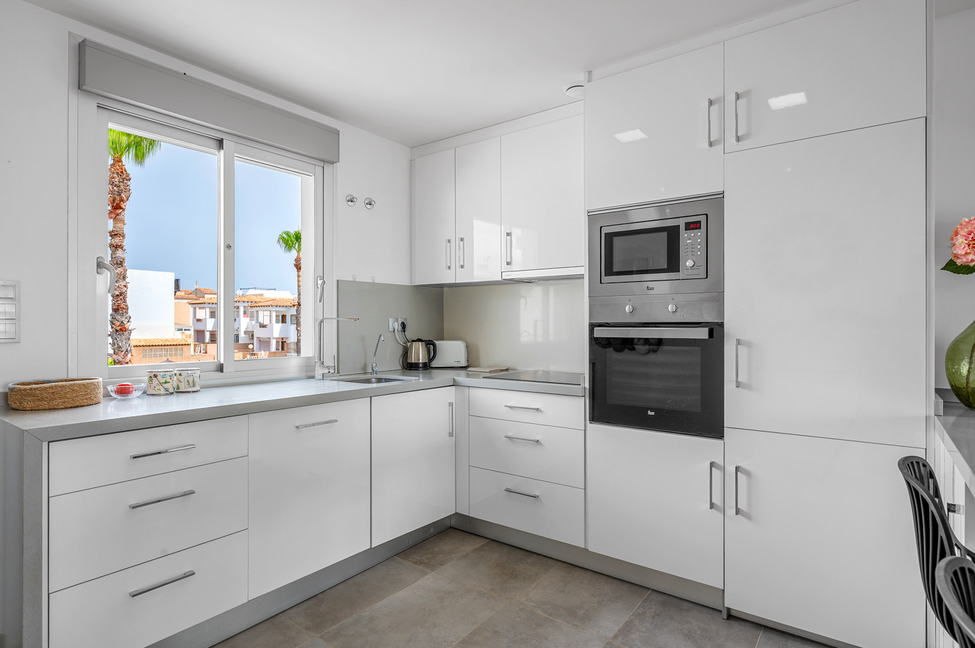 Pool area in bungalow for sale in Orihuela Costa