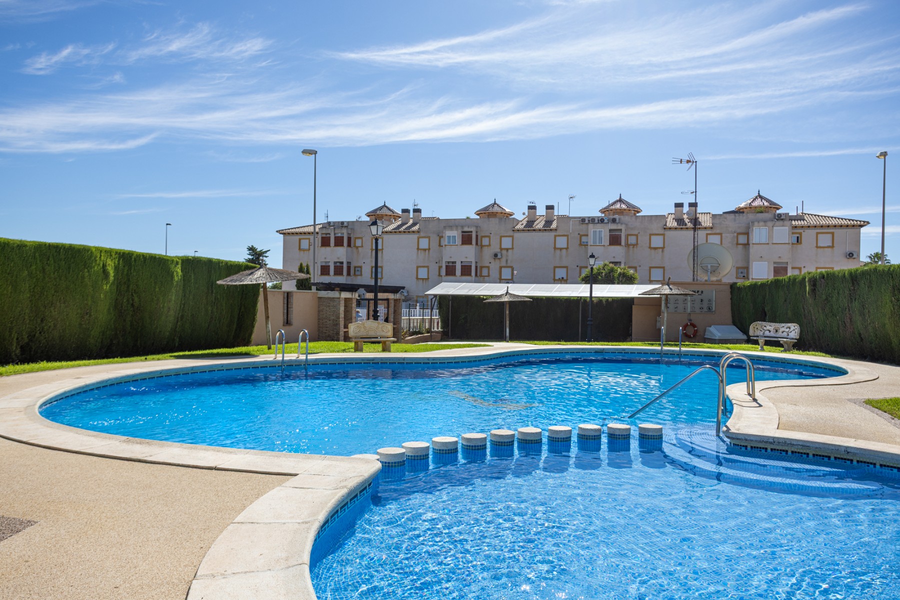 Pool area in terraced for sale in Cabo Roig