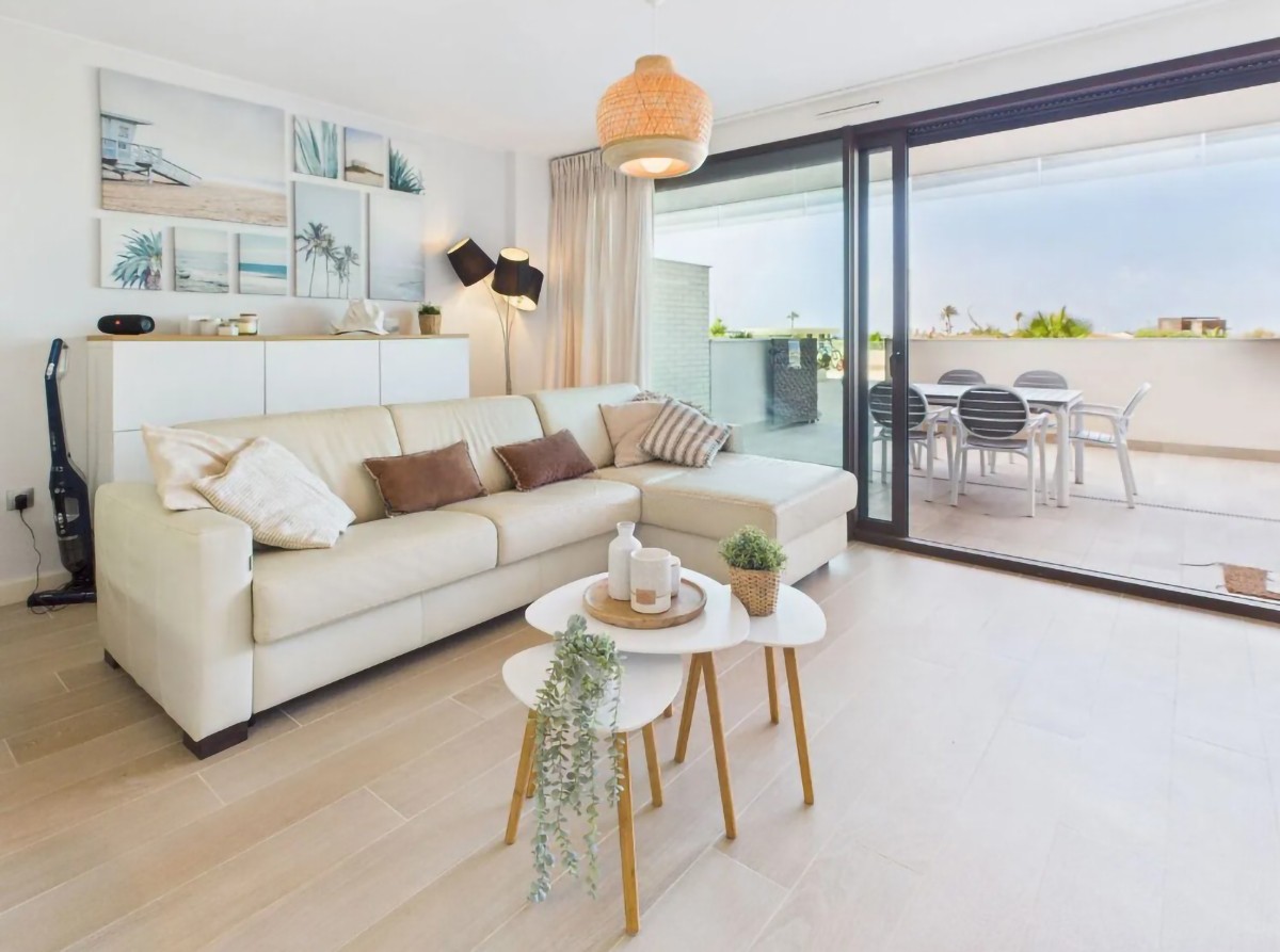 Pool area in apartment for sale in Cartagena