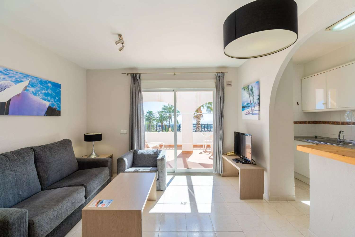 Pool area in bungalow for sale in Calpe
