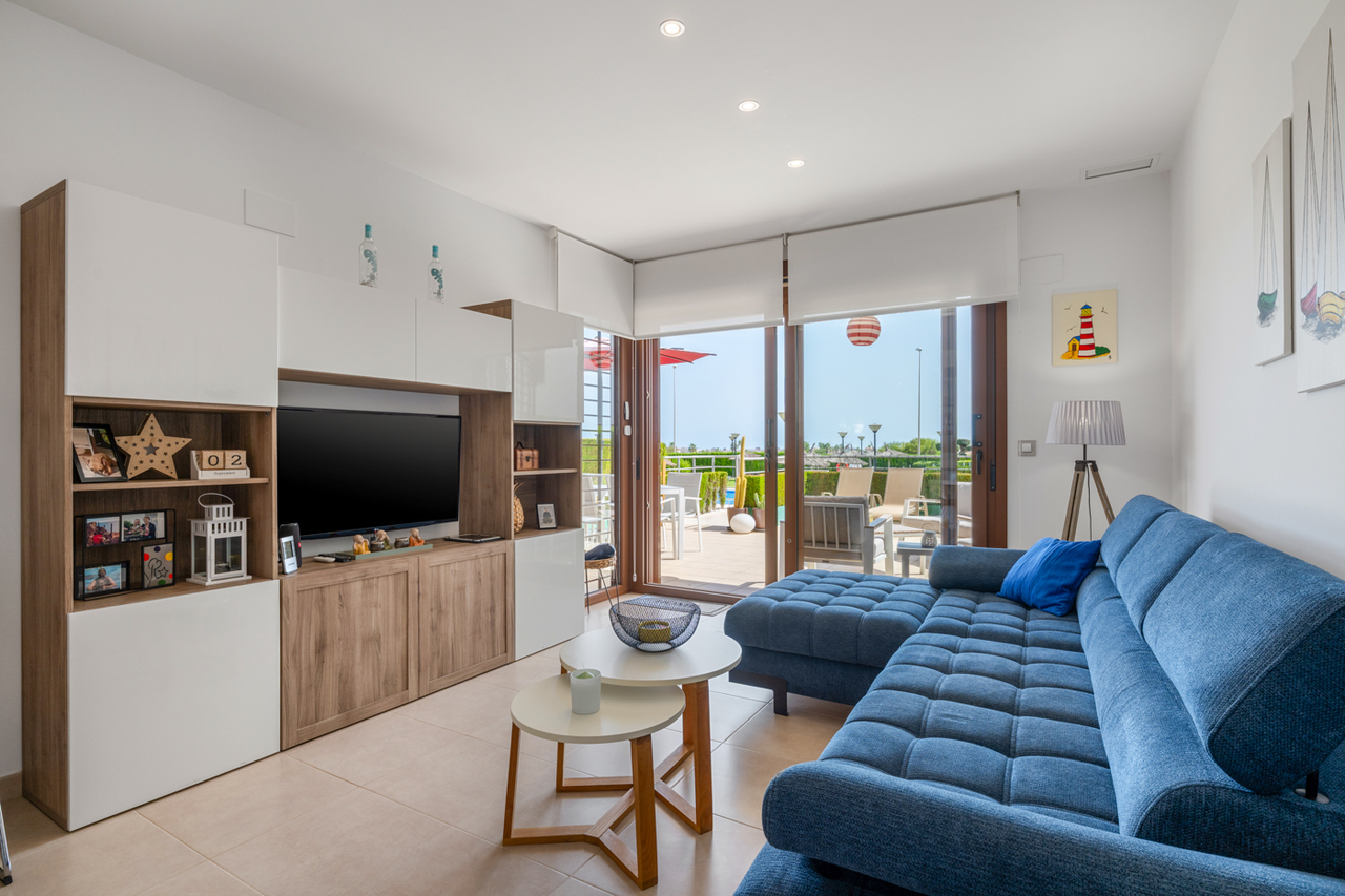 Living room in apartment for sale in Cabo Roig