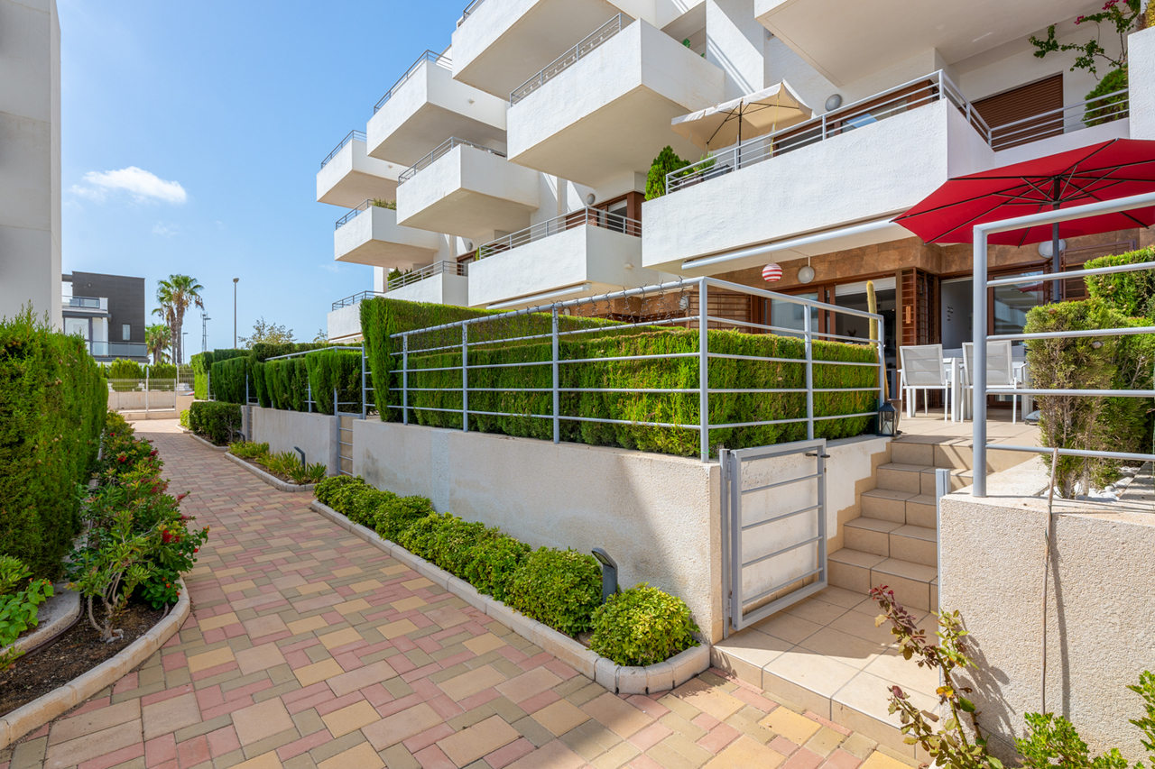 Pool area in apartment for sale in Cabo Roig