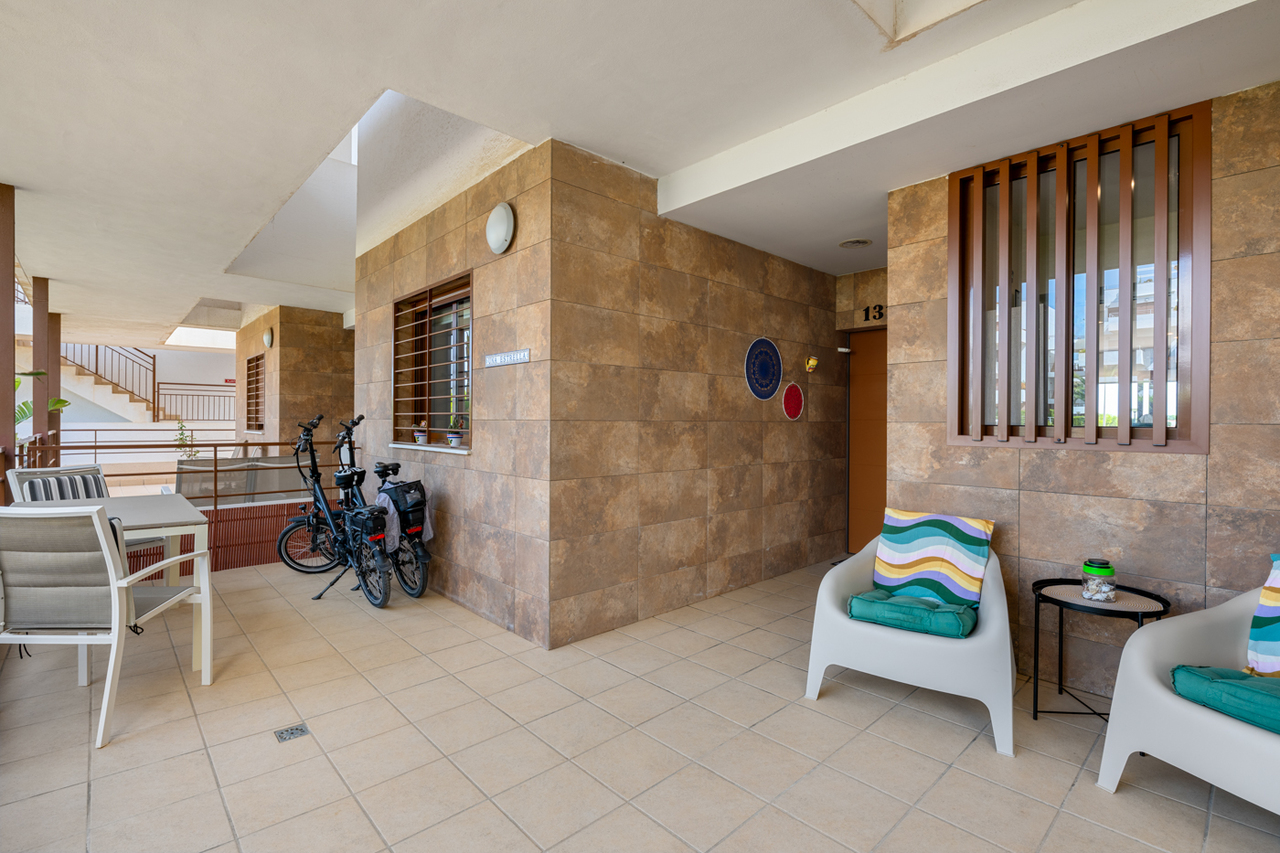 Pool area in apartment for sale in Cabo Roig