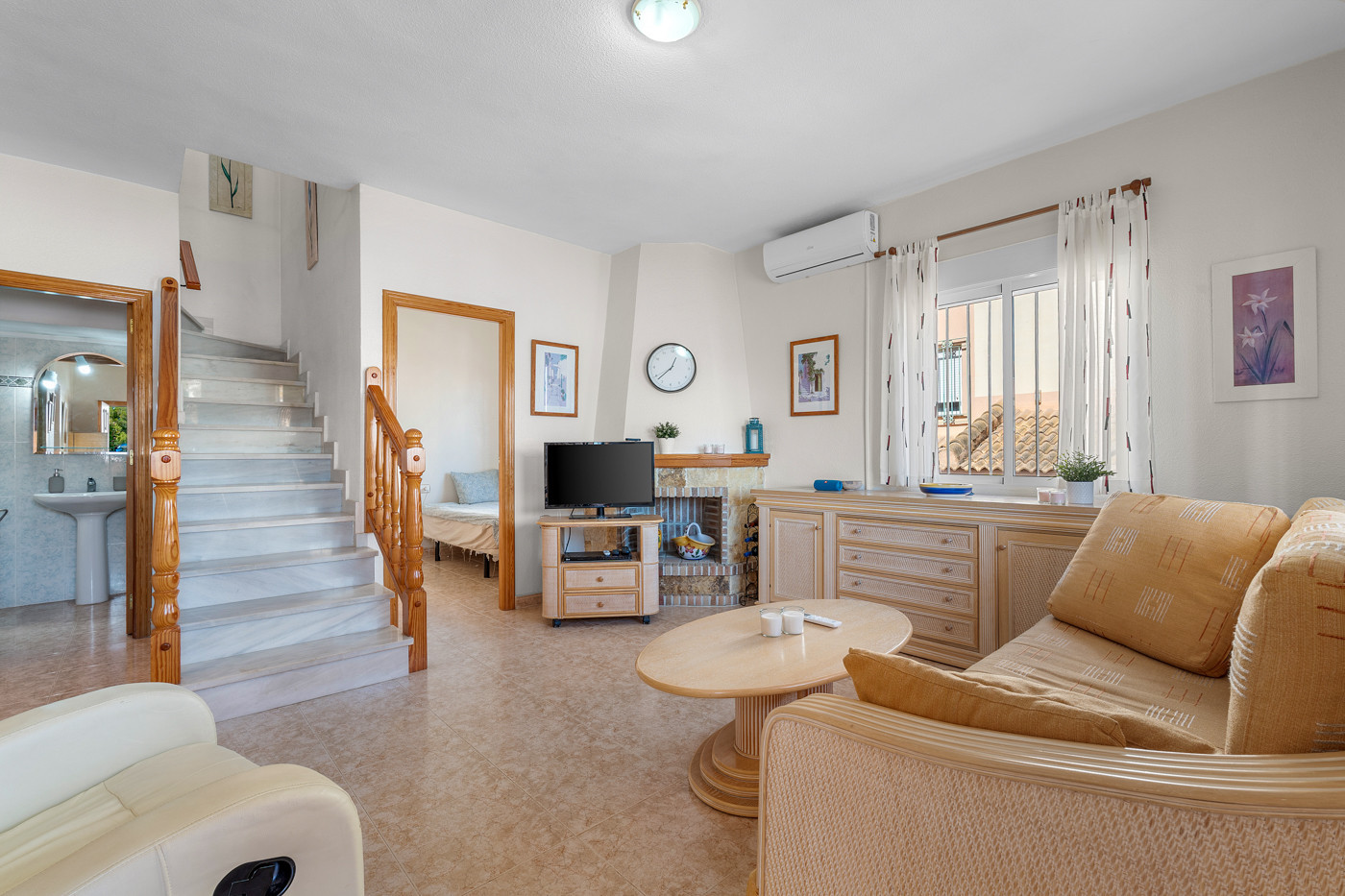 Pool area in bungalow for sale in Cabo Roig