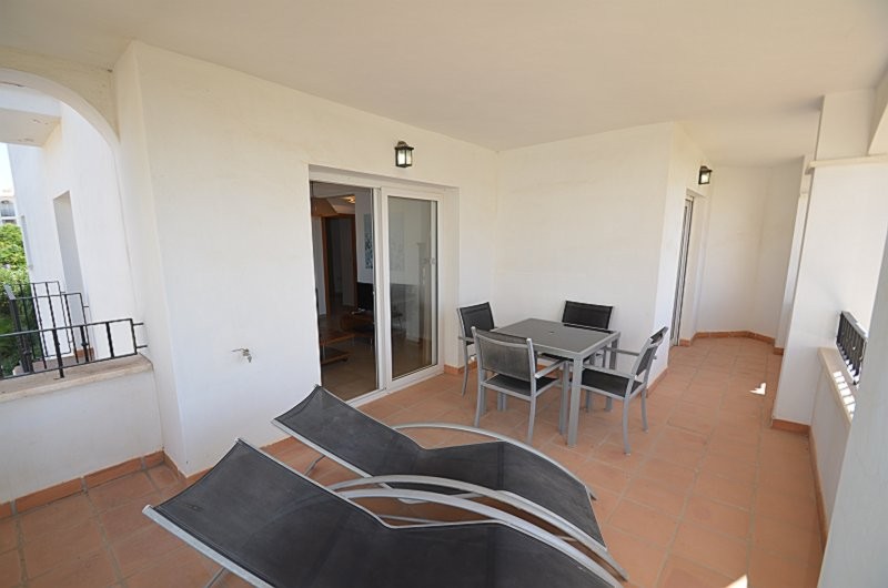 Garden in apartment for sale in Hacienda Riquelme Golf Resort
