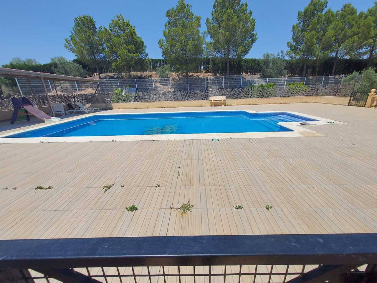 Pool area in villa for sale in Calasparra
