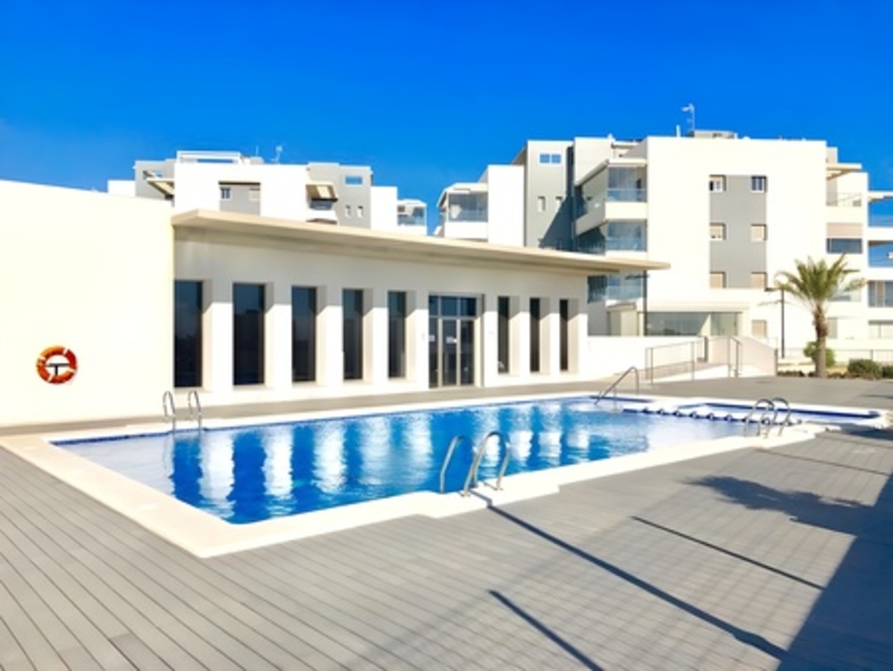 Pool area in penthouse for sale in Los Dolses