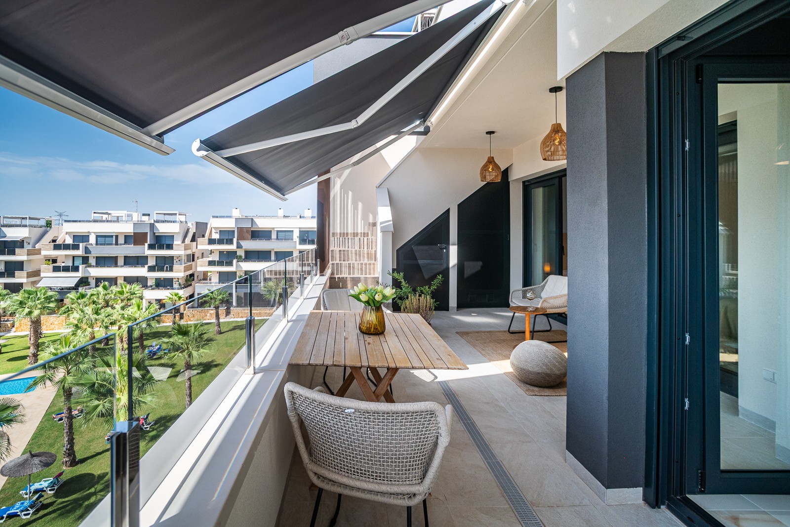 Living room in penthouse for sale in Orihuela Costa