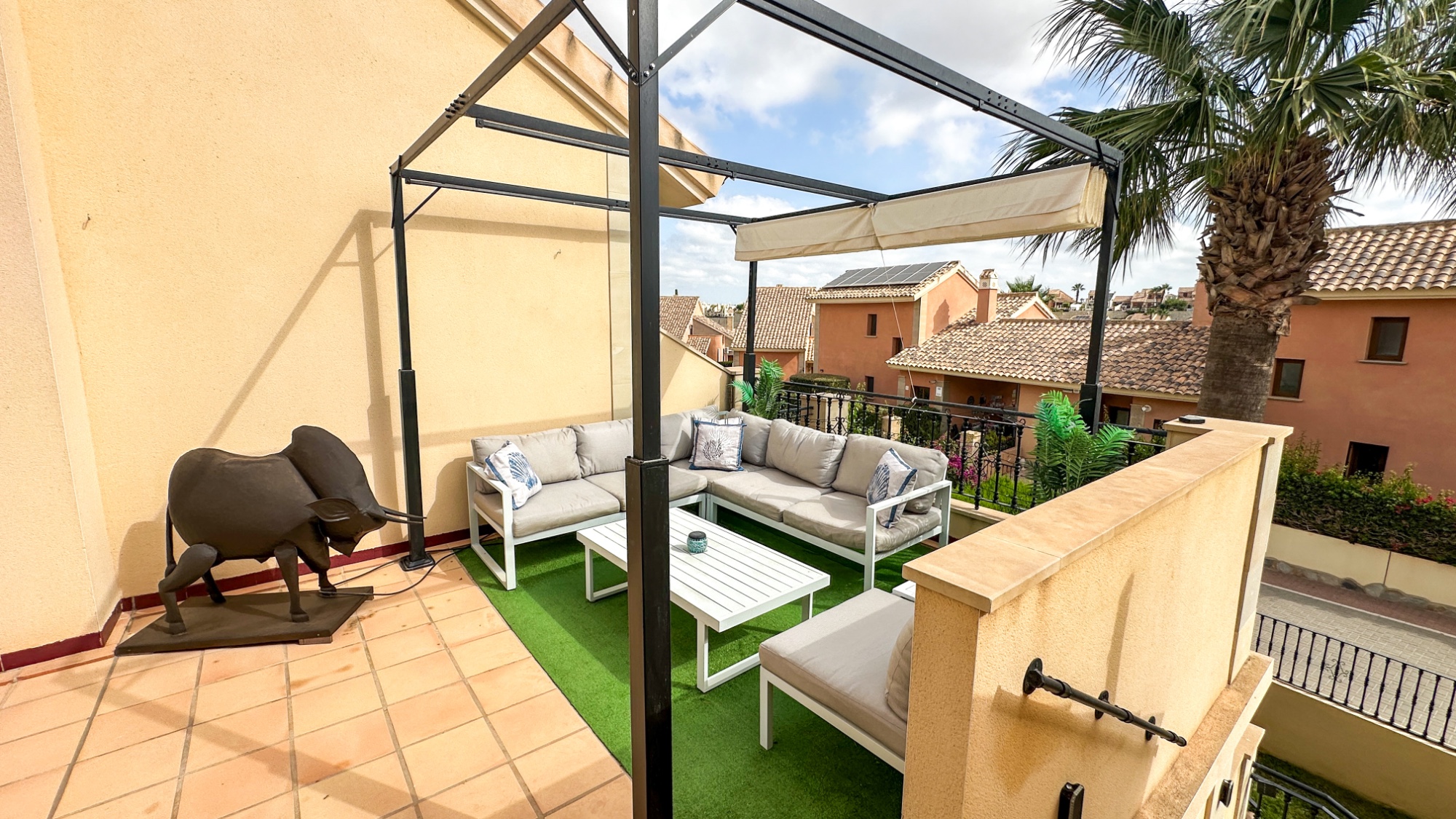 Pool area in terraced for sale in La Finca Golf Resort