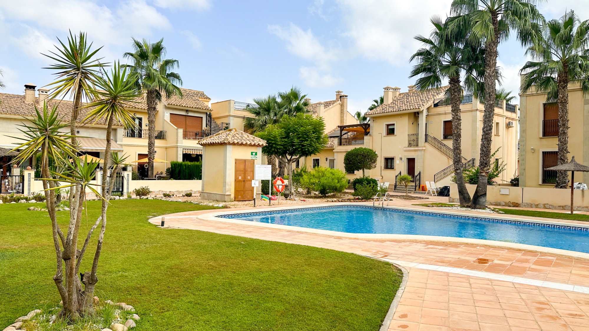 Pool area in terraced for sale in La Finca Golf Resort