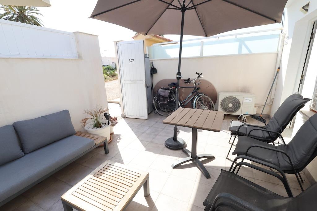Pool area in bungalow for sale in Torrevieja