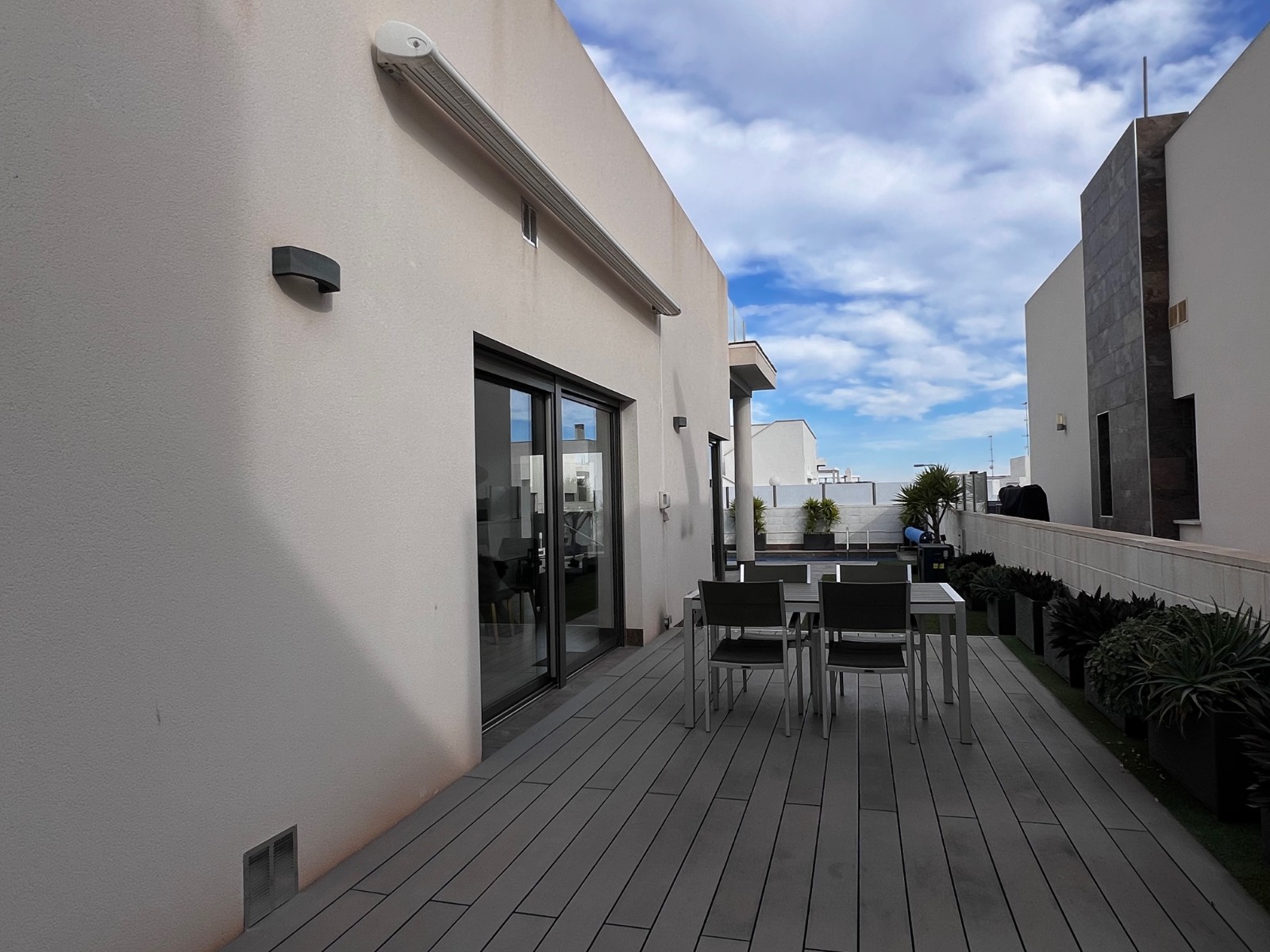 Pool area in villa for sale in Orihuela Costa