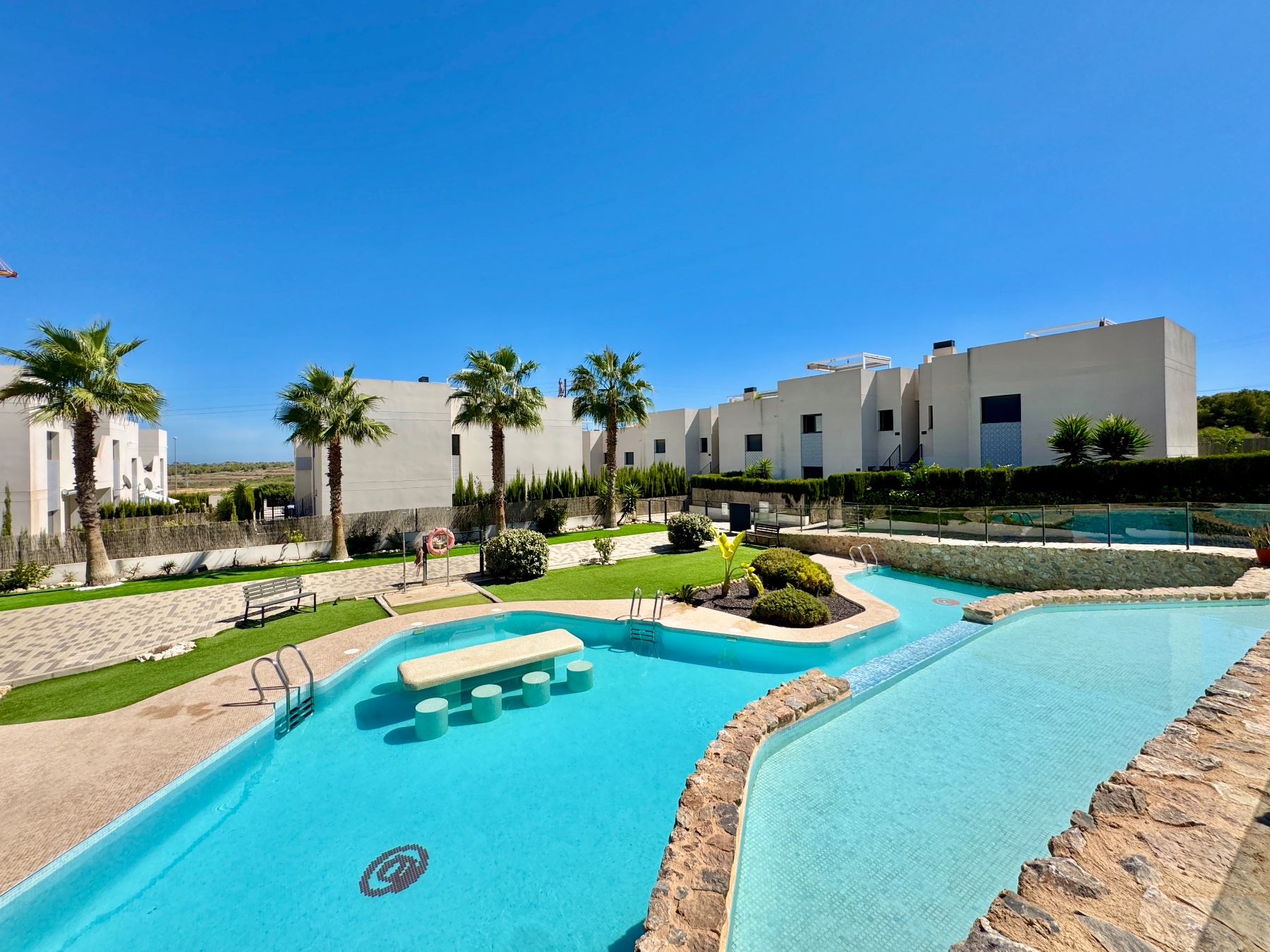 Pool area in apartment for sale in Villamartin