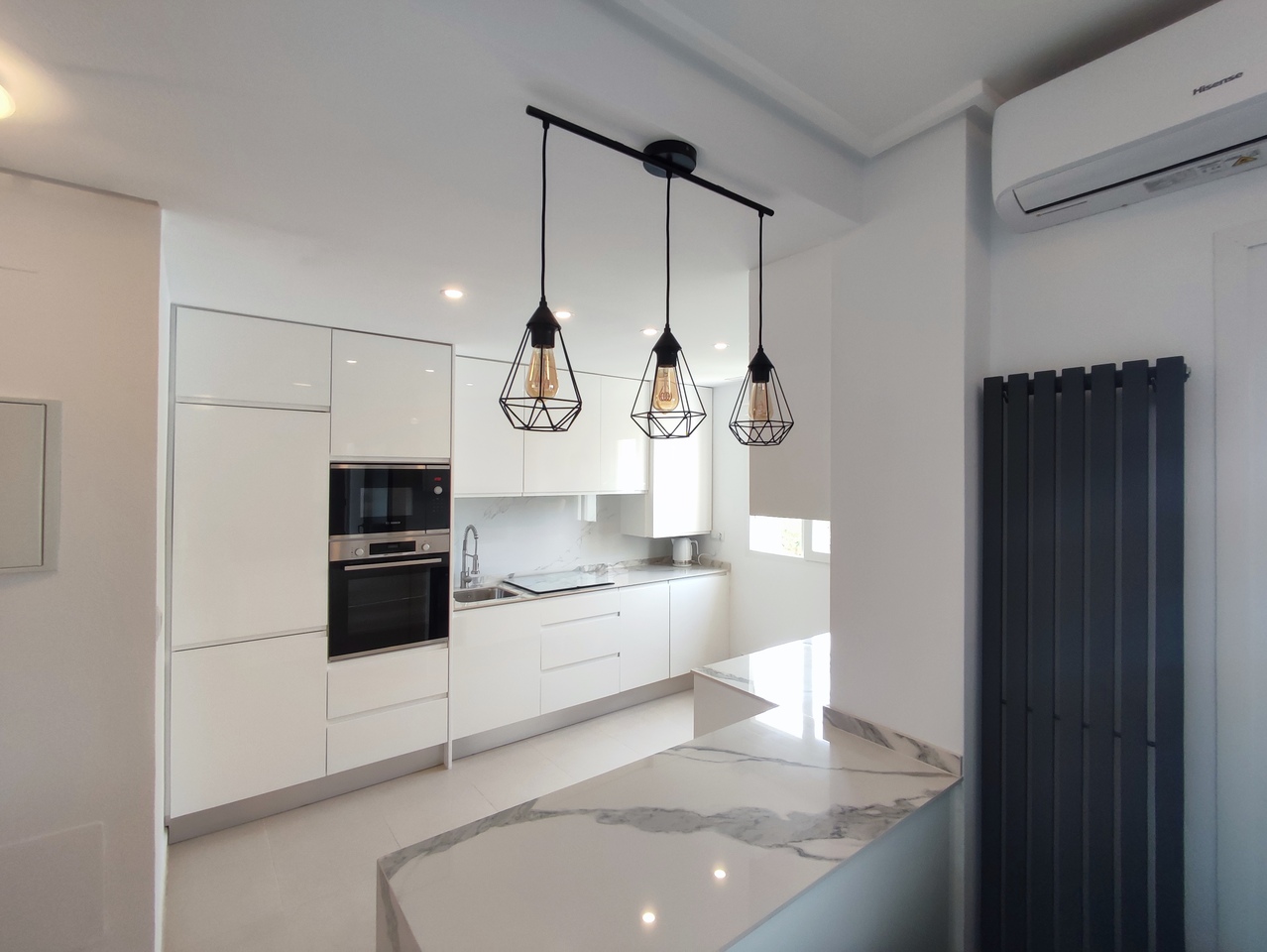 This popular curved wall design apartment has an attractive view of the swimming pool from its spacious terrace with pleanty of room for garden furniture and table & chairs