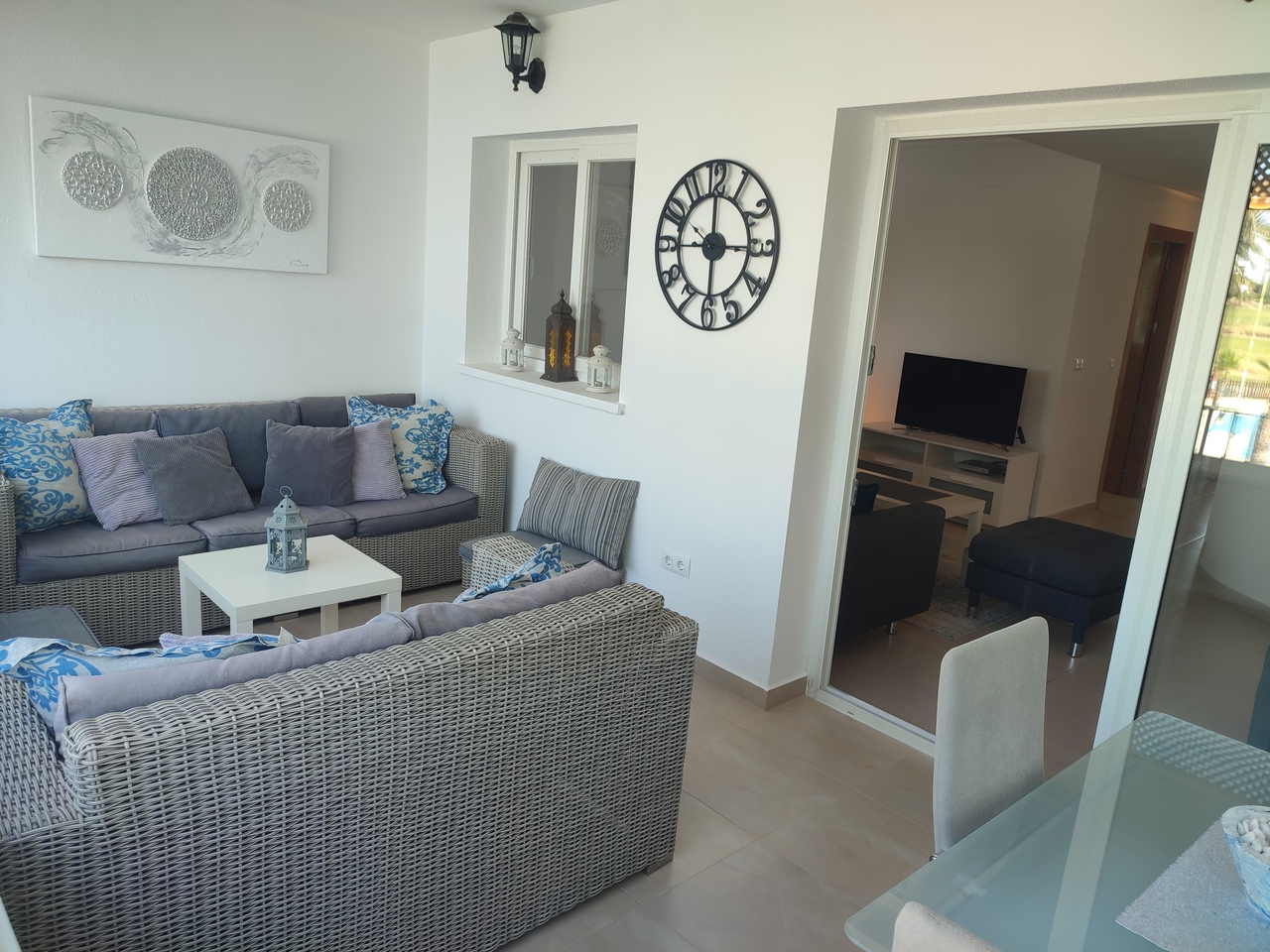 Terrace in apartment for sale in Hacienda Riquelme Golf Resort
