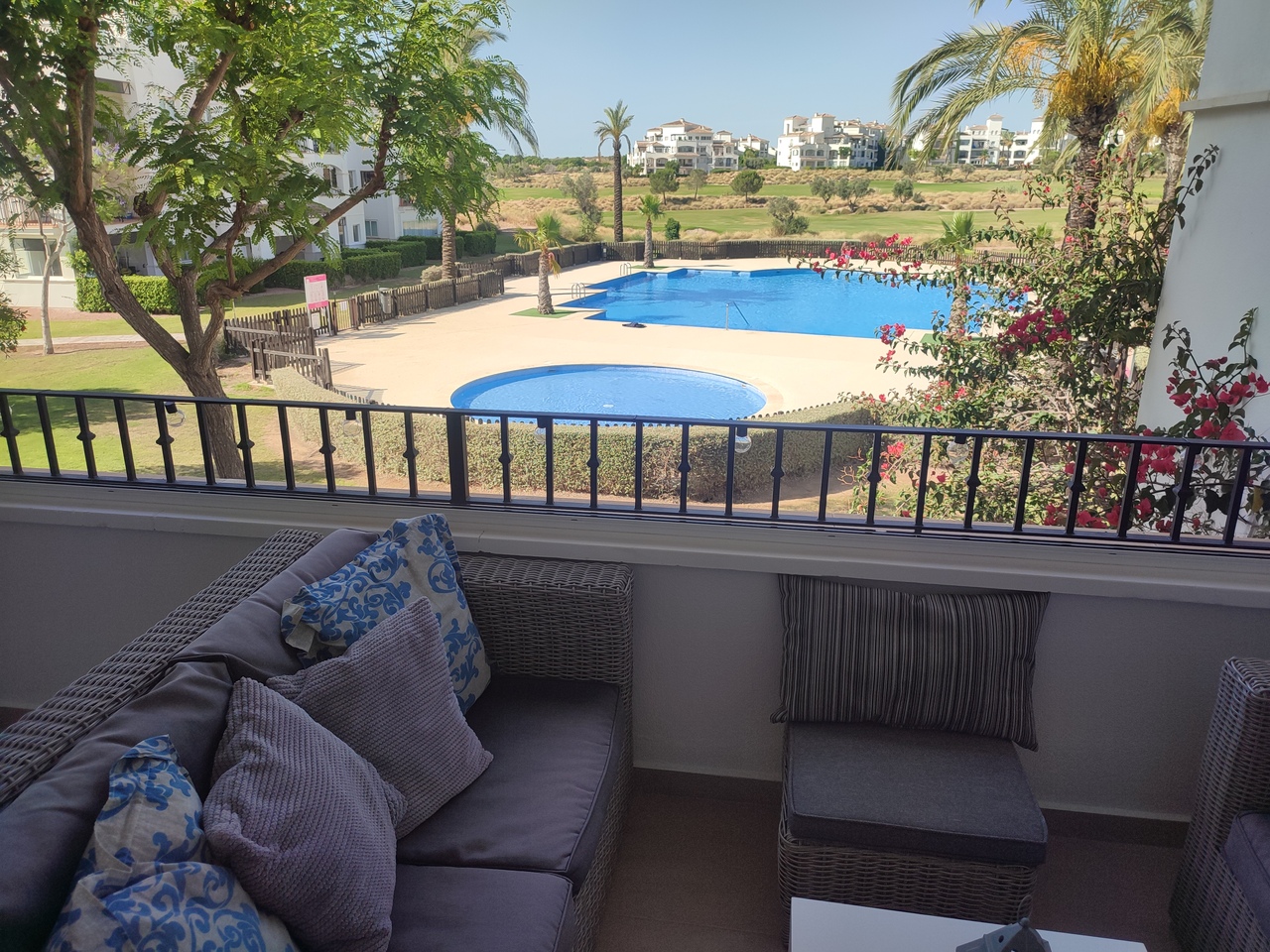 Pool area in apartment for sale in Hacienda Riquelme Golf Resort