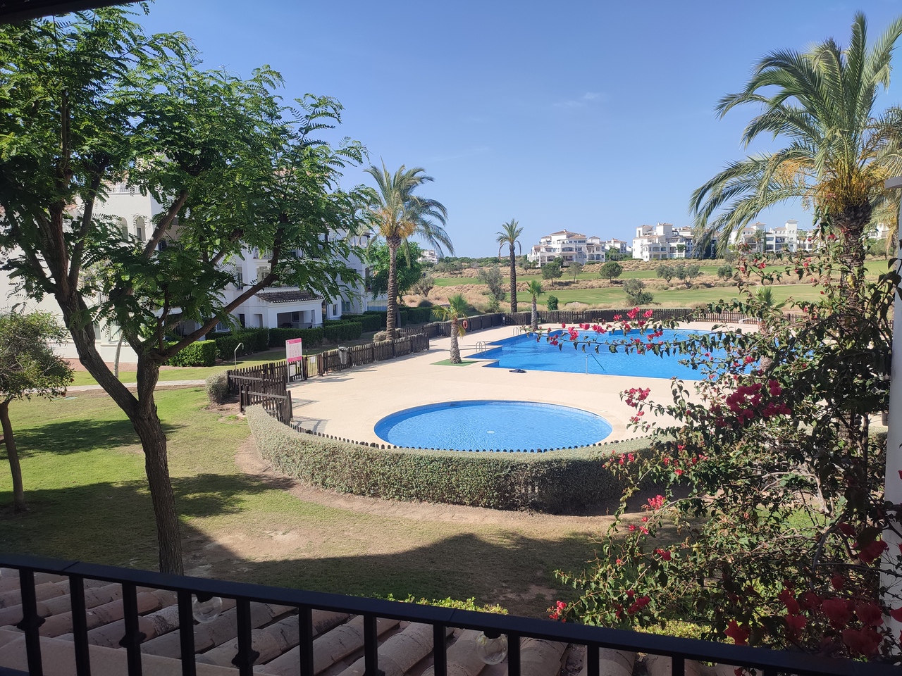 Garden in apartment for sale in Hacienda Riquelme Golf Resort