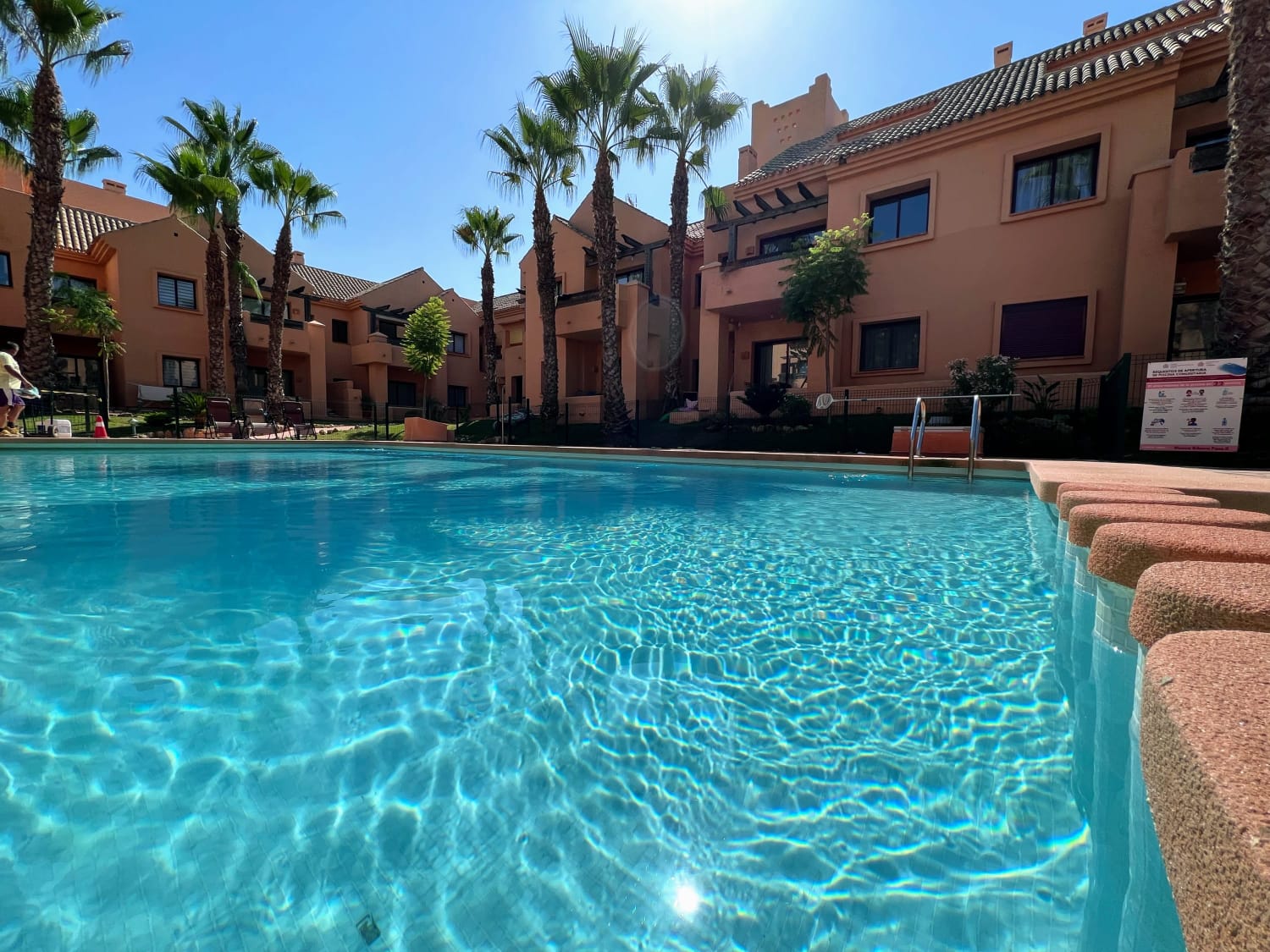 Pool area in apartment for sale in Los Alcazares
